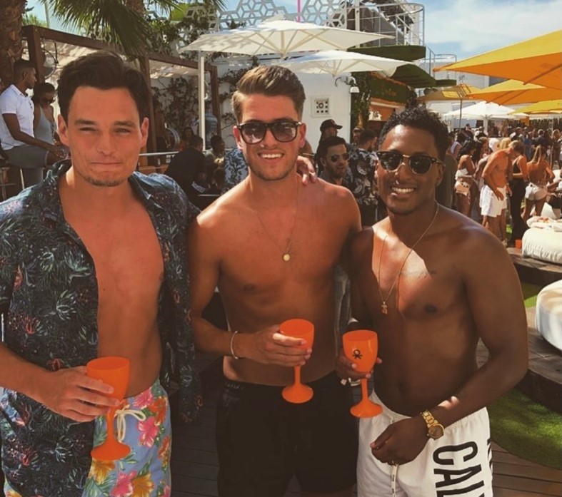 Jack, Milo and Alix at Ocean Beach in Ibiza
